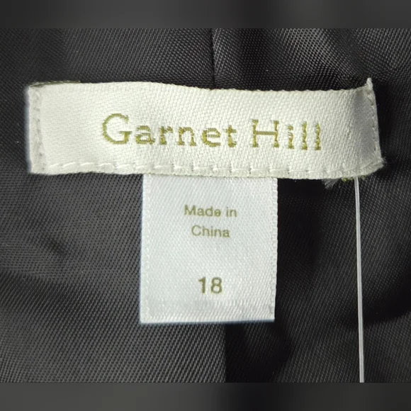 NWOT Garnet Hill Gray Ribbon Candy Ruffle Front Wool Coat Size 18 - Picture 15 of 16